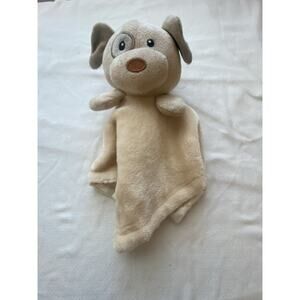 Walmart Lovey Brown Tan Puppy Dog Baby Plush Security Blanket Toy Satin Back